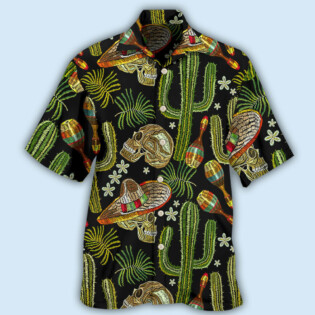 Skull Mexican Skull Black Style - Hawaiian Shirt - Owl Ohh - Owl Ohh