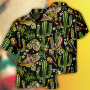 Skull Mexican Skull Black Style - Hawaiian Shirt - Owl Ohh - Owl Ohh
