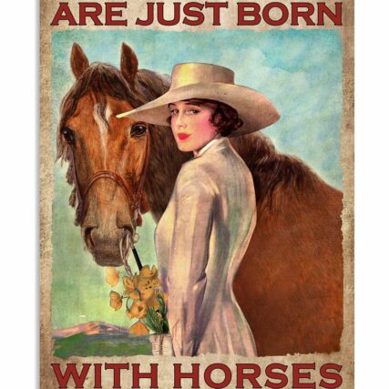Horse Some Girls Are Just Born With Horses In Their Souls - Vertical Poster - Owl Ohh - Owl Ohh