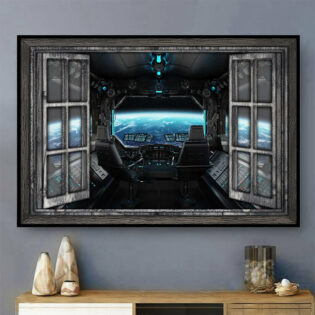 Spaceship Discover Around - Horizontal Poster - Owl Ohh - Owl Ohh