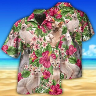 Cat Lovely Sphynx cat Tropical Floral - Hawaiian Shirt - Owl Ohh - Owl Ohh