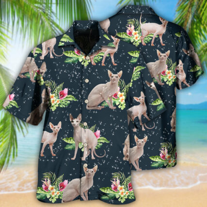 Cat Tropical Floral Sphynx Cat - Hawaiian Shirt - Owl Ohh - Owl Ohh