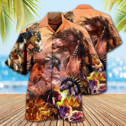Native Horses Spirit Native American Vintage - Hawaiian Shirt - Owl Ohh - Owl Ohh