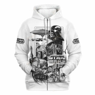 Star Wars Darth Vader Black and White Gift For Fans - Hoodie - Owl Ohh-Owl Ohh