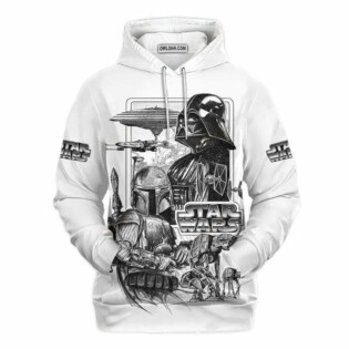 Star Wars Darth Vader Black and White Gift For Fans - Hoodie - Owl Ohh-Owl Ohh