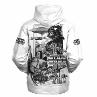 Star Wars Darth Vader Black and White Gift For Fans - Hoodie - Owl Ohh-Owl Ohh