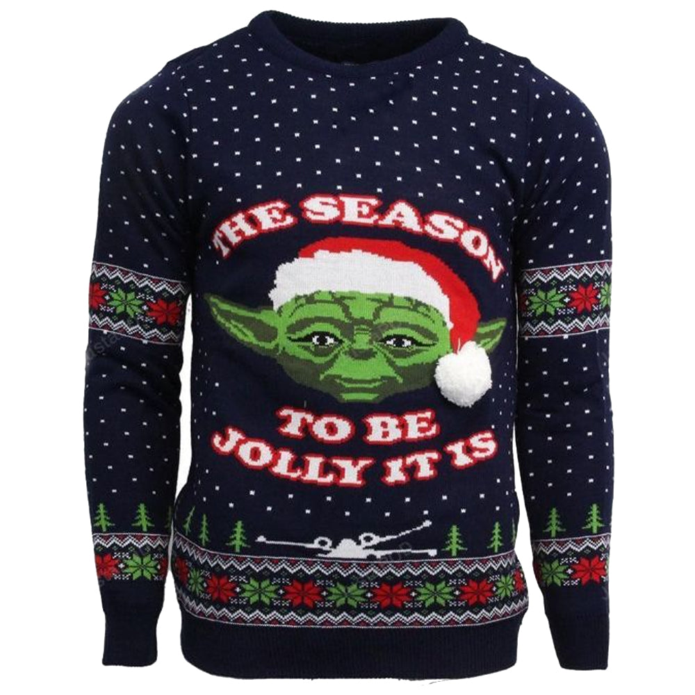 Christmas Star Wars Master Yoda The Season To Be Jolly It Is - Sweater - Ugly Christmas Sweaters