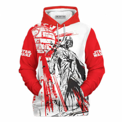 Star Wars Darth Vader Red White Gift For Fans - Hoodie - Owl Ohh-Owl Ohh