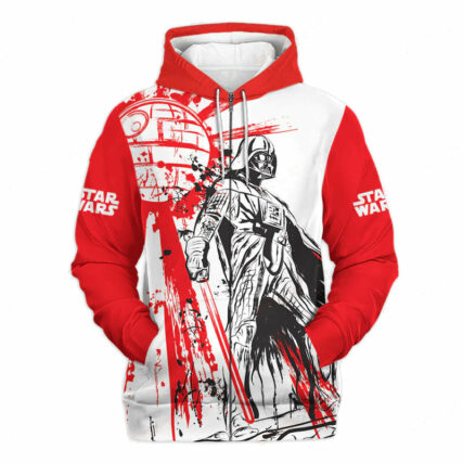 Star Wars Darth Vader Red White Gift For Fans - Hoodie - Owl Ohh-Owl Ohh