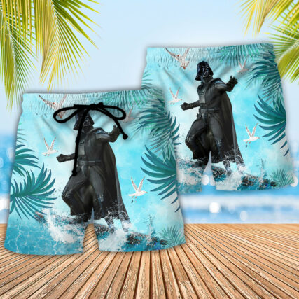 Starwars Darth Vader Surfing 02 - Beach Short - Owl Ohh-Owl Ohh