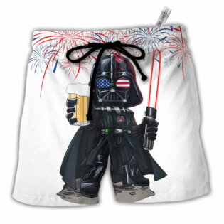 Starwars Independence Day Darth Vader With Beer - Beach Short - Owl Ohh-Owl Ohh
