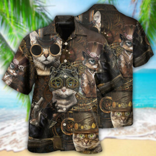 Cat Steampunk - Hawaiian Shirt - Owl Ohh - Owl Ohh