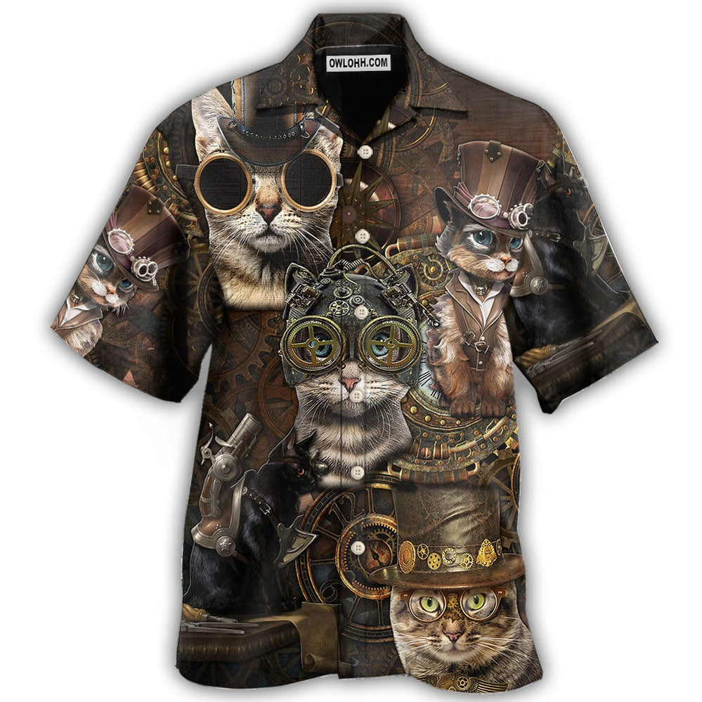 Cat Steampunk - Hawaiian Shirt - Owl Ohh - Owl Ohh