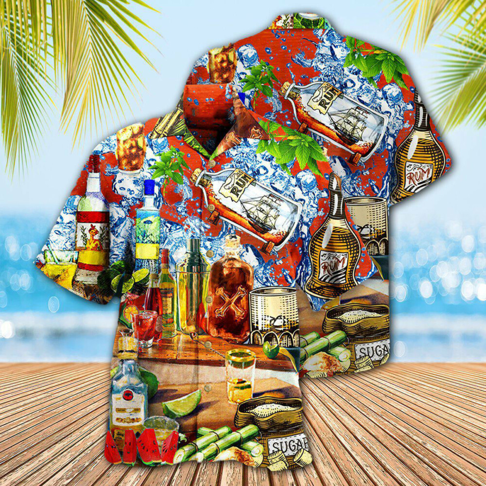 Wine Strong Like Rum Better With Rum - Hawaiian Shirt - Owl Ohh - Owl Ohh
