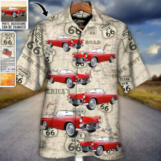 Route 66 Car Racing Love Road Custom Photo - Hawaiian Shirt - Personalized Photo Gifts for men and women, kids - Owl Ohh