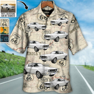 Route 66 Car Racing Car Lover Custom Photo - Hawaiian Shirt - Personalized Photo Gifts - Owl Ohh