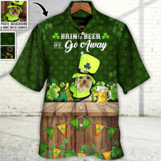 St Patrick's Beer Cat Dog Lover Lucky Custom Photo Personalized - Hawaiian Shirt - Personalized Photo Gifts for men and women, kids - Owl Ohh