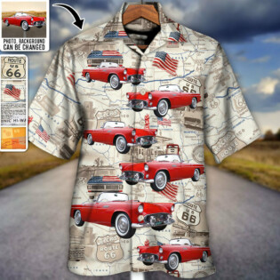 Route 66 Car Racing Love Road Custom Photo - Hawaiian Shirt - Personalized Photo Gifts for men and women, kids - Owl Ohh