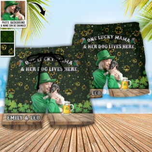 St Patrick's Beer Cat Dog Lover Lucky Coin Custom Photo Personalized - Beach Short - Personalized Photo Gifts - Owl Ohh