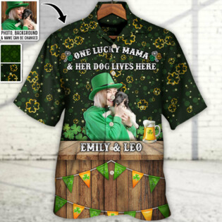 St Patrick's Beer Cat Dog Lover Lucky Custom Photo Personalized - Hawaiian Shirt - Personalized Photo Gifts for men and women, kids - Owl Ohh