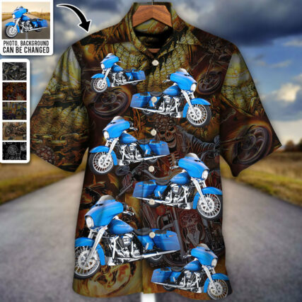 Motorcycle Biker Racing Custom Photo - Hawaiian Shirt - Personalized Photo Gifts, Custom Photo Gifts, Personalized Gifts Ideas for men and women, kids - Owl Ohh