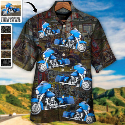 Motorcycle Biker Racing Custom Photo - Hawaiian Shirt - Personalized Photo Gifts, Custom Photo Gifts, Personalized Gifts Ideas for men and women, kids - Owl Ohh