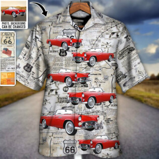 Route 66 Car Racing Love Road Custom Photo - Hawaiian Shirt - Personalized Photo Gifts for men and women, kids - Owl Ohh