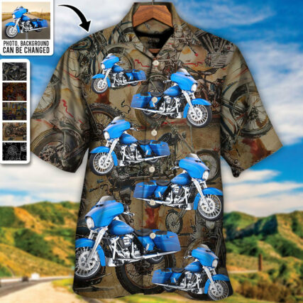 Motorcycle Biker Racing Custom Photo - Hawaiian Shirt - Personalized Photo Gifts, Custom Photo Gifts, Personalized Gifts Ideas for men and women, kids - Owl Ohh