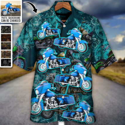 Motorcycle Biker Racing Custom Photo - Hawaiian Shirt - Personalized Photo Gifts, Custom Photo Gifts, Personalized Gifts Ideas for men and women, kids - Owl Ohh