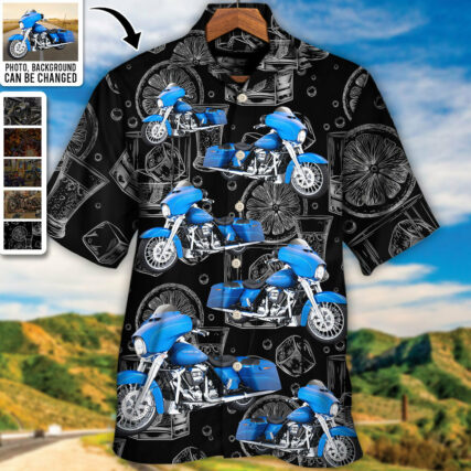 Motorcycle Biker Racing Custom Photo - Hawaiian Shirt - Personalized Photo Gifts, Custom Photo Gifts, Personalized Gifts Ideas for men and women, kids - Owl Ohh