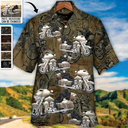 Motorcycle Biker Racing Custom Photo - Hawaiian Shirt - Personalized Photo Gifts, Custom Photo Gifts, Personalized Gifts Ideas for men and women, kids - Owl Ohh
