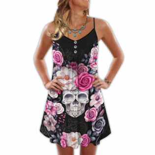 Sugar Skull Rose Floral - Summer Dress - Owl Ohh - Owl Ohh