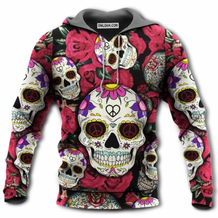 Sugar Skull Rose - Hoodie - Owl Ohh - Owl Ohh