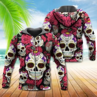Sugar Skull Rose - Hoodie - Owl Ohh - Owl Ohh