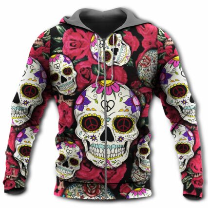 Sugar Skull Rose - Hoodie - Owl Ohh - Owl Ohh