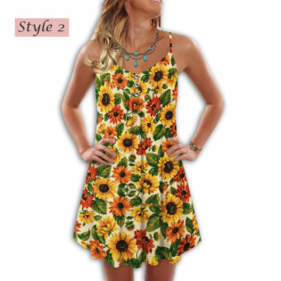 Sunflower Pattern Beautiful Style - Summer Dress - Owl Ohh - Owl Ohh