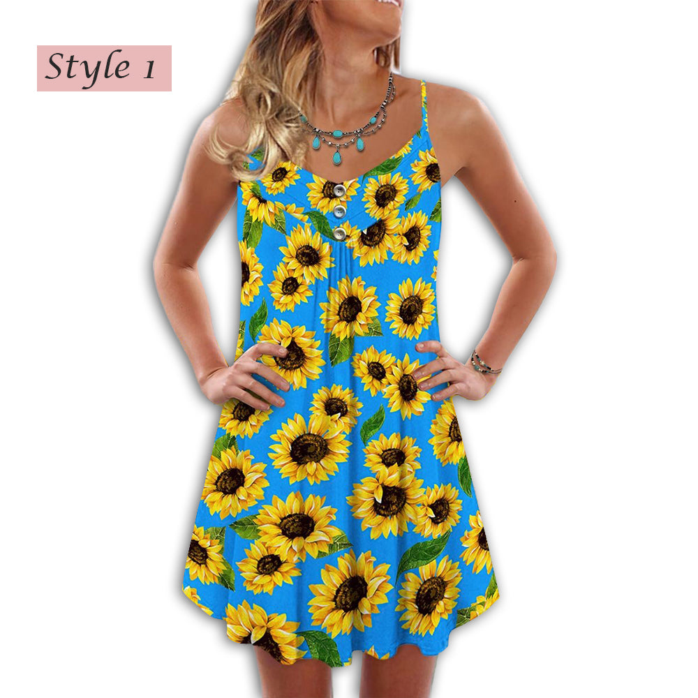 Sunflower Pattern Beautiful Style - Summer Dress - Owl Ohh - Owl Ohh