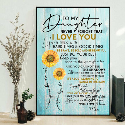 Sunflower To My Daughter I Love You - Vertical Poster - Owl Ohh - Owl Ohh