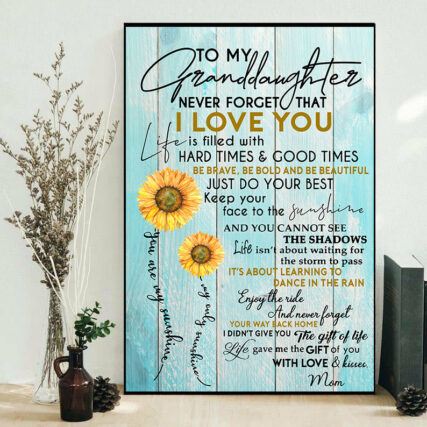 Sunflower To My Granddaughter I Love You - Vertical Poster - Owl Ohh - Owl Ohh