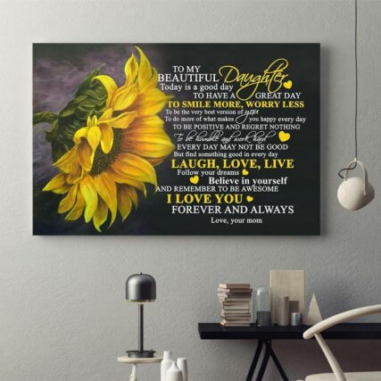 Sunflower To My Beautiful Daughter I Love You - Horizontal Poster - Owl Ohh - Owl Ohh