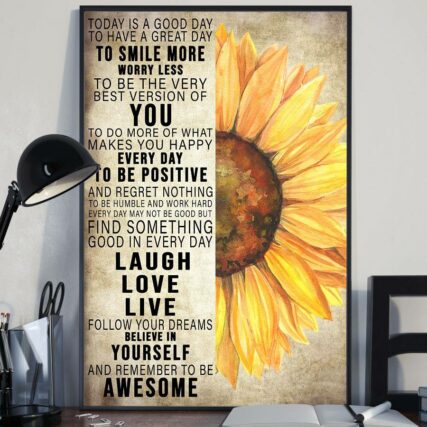 Sunflower Today Is A Good Day - Vertical Poster - Owl Ohh - Owl Ohh