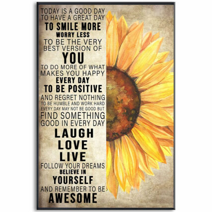 Sunflower Today Is A Good Day - Vertical Poster - Owl Ohh - Owl Ohh