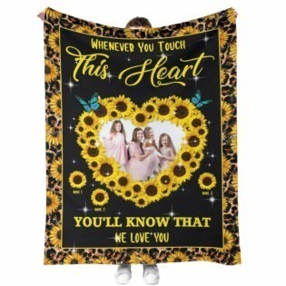 Sunflower Whenever You Touch This Heart Personalized - Flannel Blanket - Owl Ohh - Owl Ohh