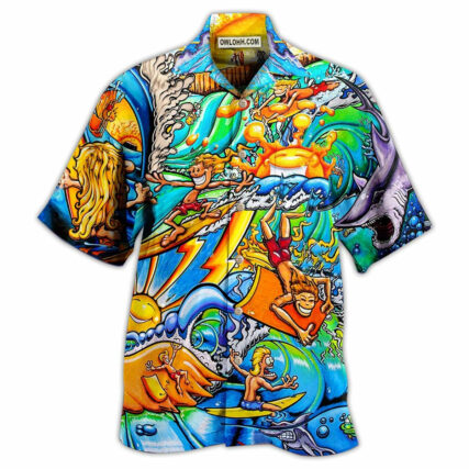 Surfing Happy Life - Hawaiian Shirt - Owl Ohh - Owl Ohh