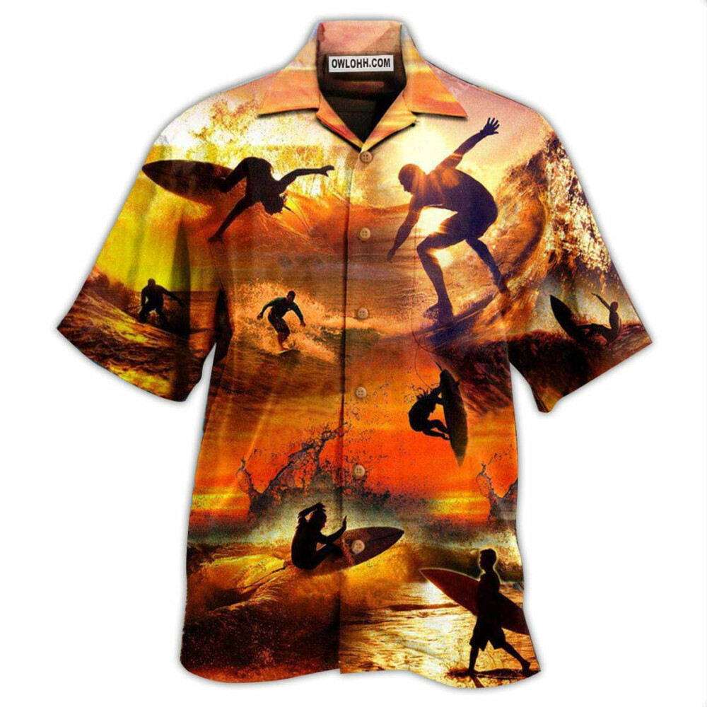 Surfing Is My Therapy Sunset - Hawaiian Shirt - Owl Ohh - Owl Ohh