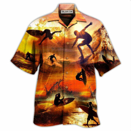 Surfing Is My Therapy Sunset - Hawaiian Shirt - Owl Ohh - Owl Ohh