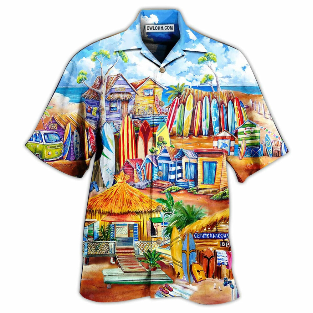 Surfing Store And Beach - Hawaiian Shirt - Owl Ohh - Owl Ohh