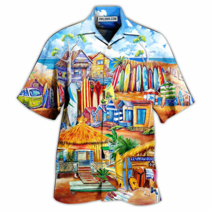 Surfing Store And Beach - Hawaiian Shirt - Owl Ohh - Owl Ohh
