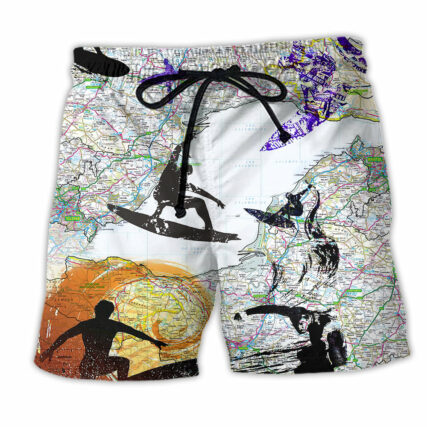 Surfing Is My Life Color Art - Beach Short - Owl Ohh - Owl Ohh