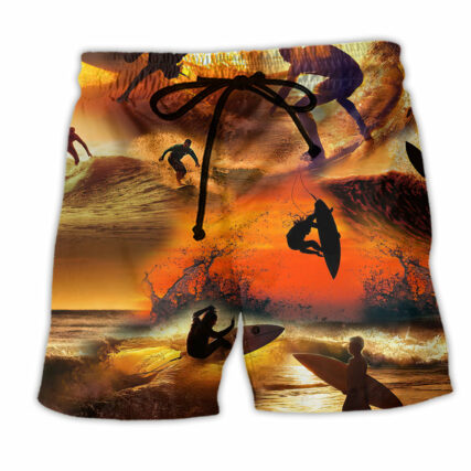 Surfing Is My Therapy A Sunset - Beach Short - Owl Ohh - Owl Ohh